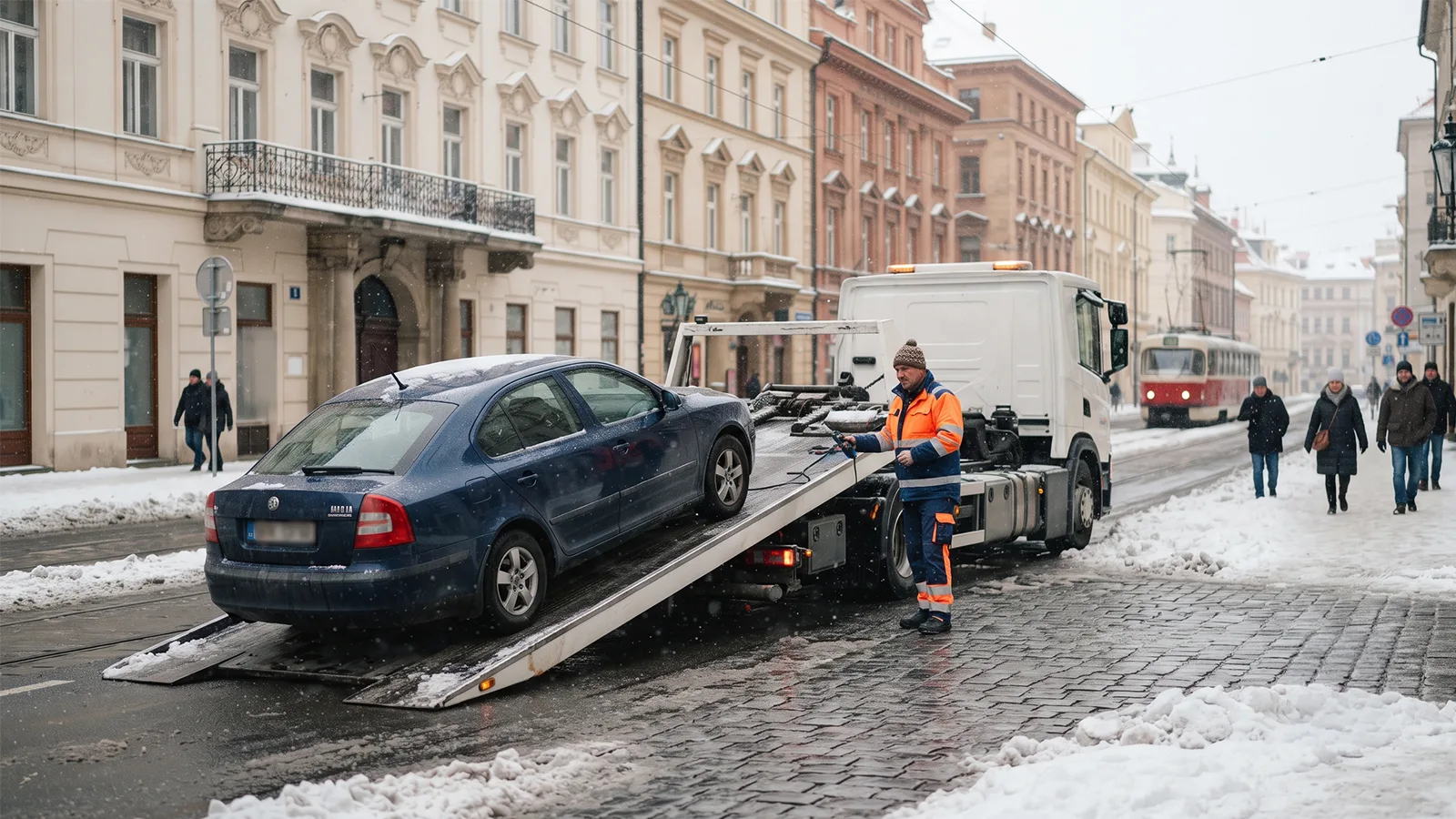 Эвакуация авто зимой